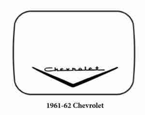 1961-62 Chevrolet Trunk Rubber Floor Mat Cover with G-013 Chev Wing