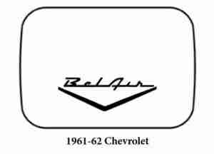 1961-62 Chevrolet Trunk Rubber Floor Mat Cover with G-016 Belair Wing