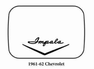 1961-62 Chevrolet Trunk Rubber Floor Mat Cover with G-127 Impala Wing