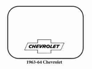 1963-64 Chevrolet Trunk Rubber Floor Mat Cover with G-010 Chev Bowtie