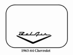 1963-64 Chevrolet Trunk Rubber Floor Mat Cover with G-016 Belair Wing