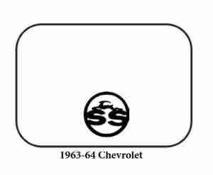 1963-64 Chevrolet Trunk Rubber Floor Mat Cover with G-037 Impala SS