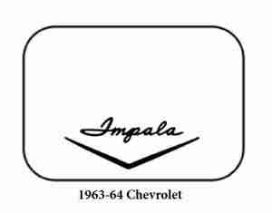 1963-64 Chevrolet Trunk Rubber Floor Mat Cover with G-127 Impala Wing