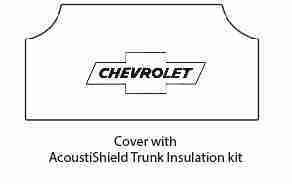 1965-70 Chevrolet Trunk Rubber Floor Mat Cover with G-010 Chev Bowtie