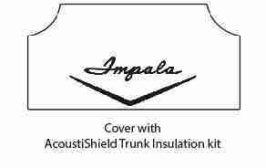 1965-70 Chevrolet Trunk Rubber Floor Mat Cover with G-127 Impala Wing