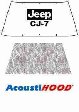 1972-86 Jeep CJ-7 Under Hood Cover with J-028 JEEP CJ-7