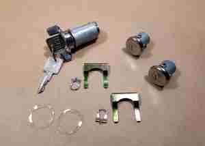 1969-78 Lock Kit, Ignition & Door, 1969-78 A, 1969-70 All B incl GP, 1969-78 F & 1971-78 GP only, w/ late style square key