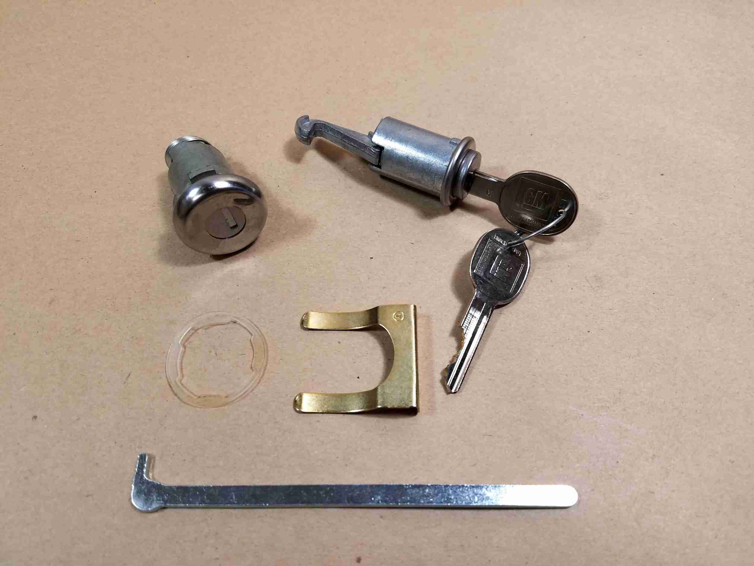 1959-67 Lock Kit Glovebox & Trunk Set 1959-60 P/8 1967 Firebird W/Late Style Round Key V P/N CL-122