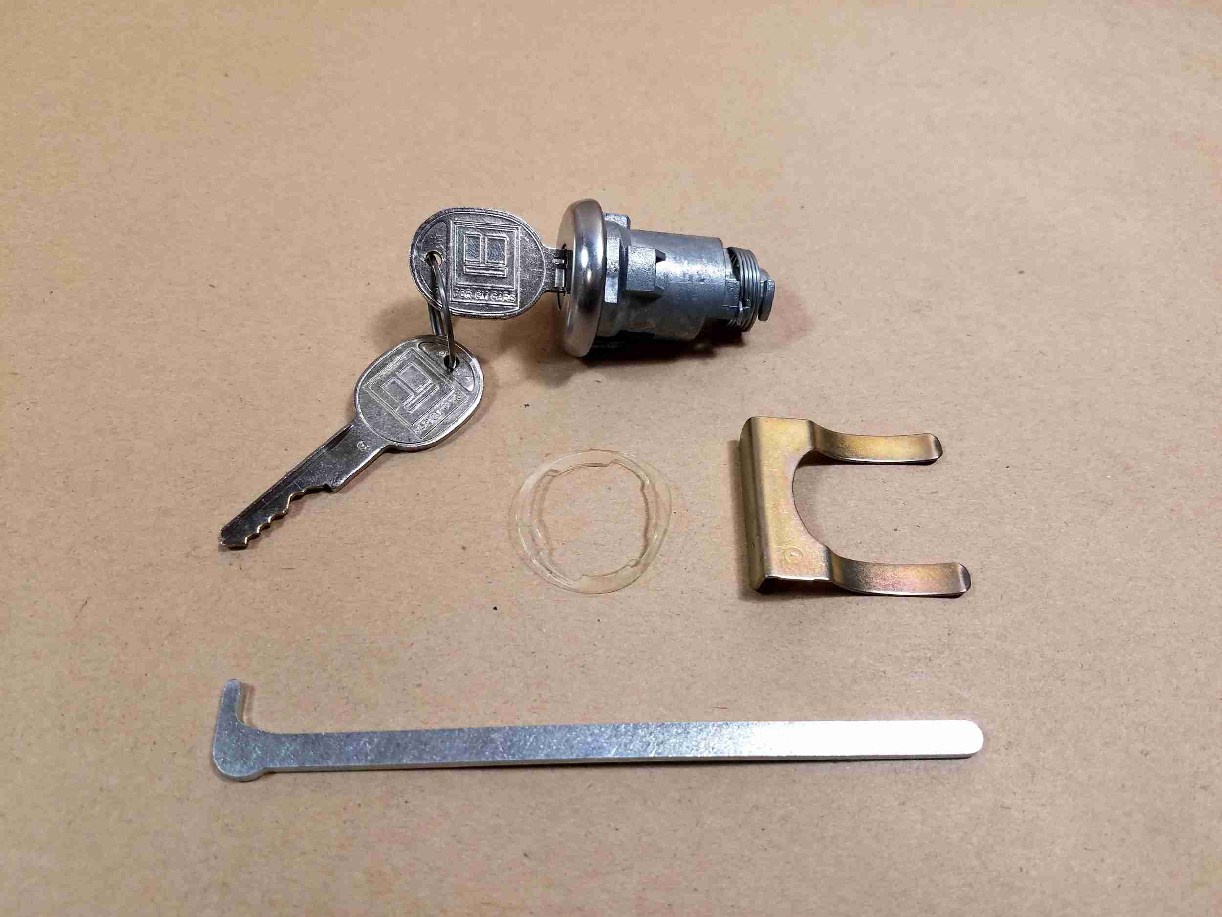 1963-65 & 68-81 A-Body 1965, 1969-81 P/8 & G/P 1979-81 F/B comes with lock non GM round keys spring shaft universal bracket & keys