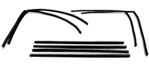 1961-64 Glass run channels 8 Piece Set, Chevy Bel Air 4 Door Wagon Upper Glass 6 Piece Set fuzzy