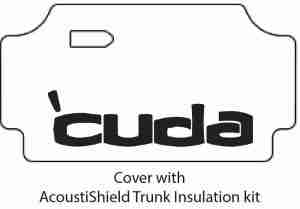 1969 Plymouth Cuda Trunk Rubber Floor Mat Cover with MA-048 Cuda