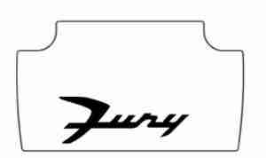 1962-64 Plymouth Fury Trunk Rubber Floor Mat Cover with MB-068S Fury Script