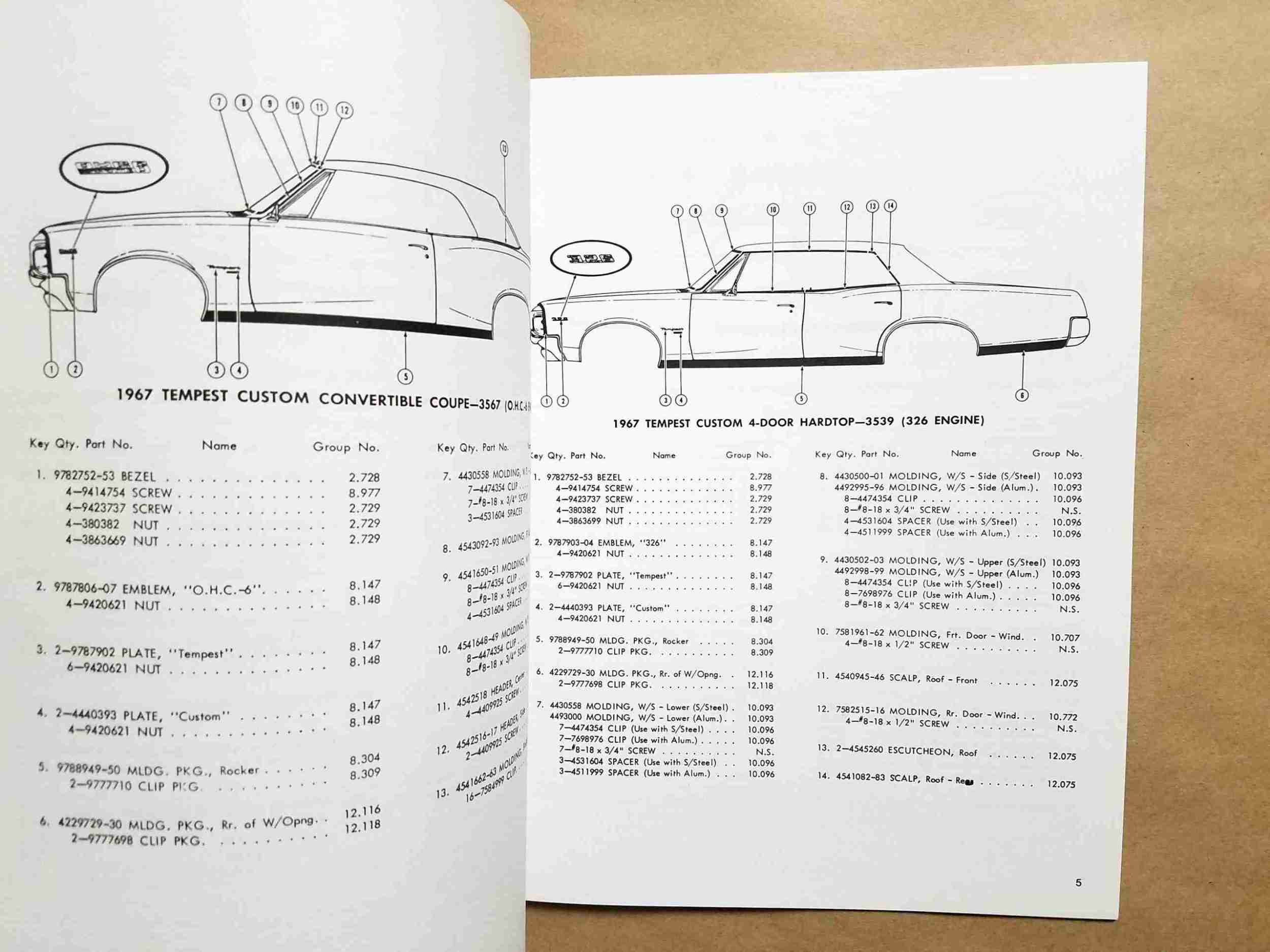 1967 GTO/Leman Molding & Clip Set Manual - Image 2