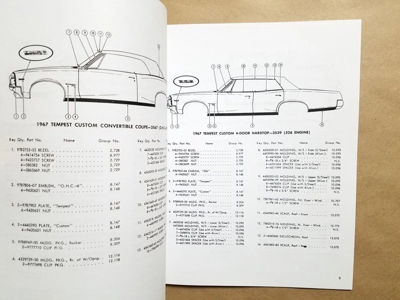 1967 GTO/Leman Molding & Clip Set Manual | CPR Parts