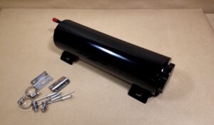 1926 1973 Pontiac Radiator Overflow Tank 3" X 10" with Fill Cap Stainless with Black Finish