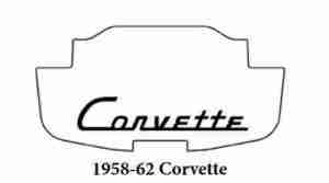 1958-62 Chevy Corvette Trunk Rubber Floor Mat Cover w/ G-031 Corvette Script