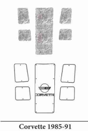 1985-91 Chevrolet Corvette Under Hood Cover with G-120 Corvette Script