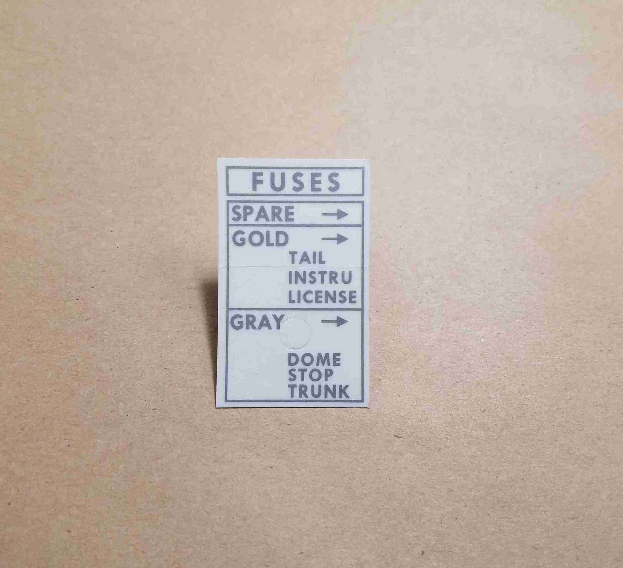 1949-54 Underhood Fuse Cover Decal