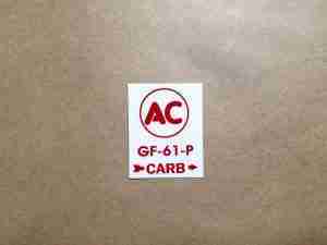 1957-66 Fuel Filter Decal for GF-61-P Inline Sealed Type Filter make inactive once sold