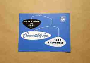 1959 Convertible Top Manual, All 1959