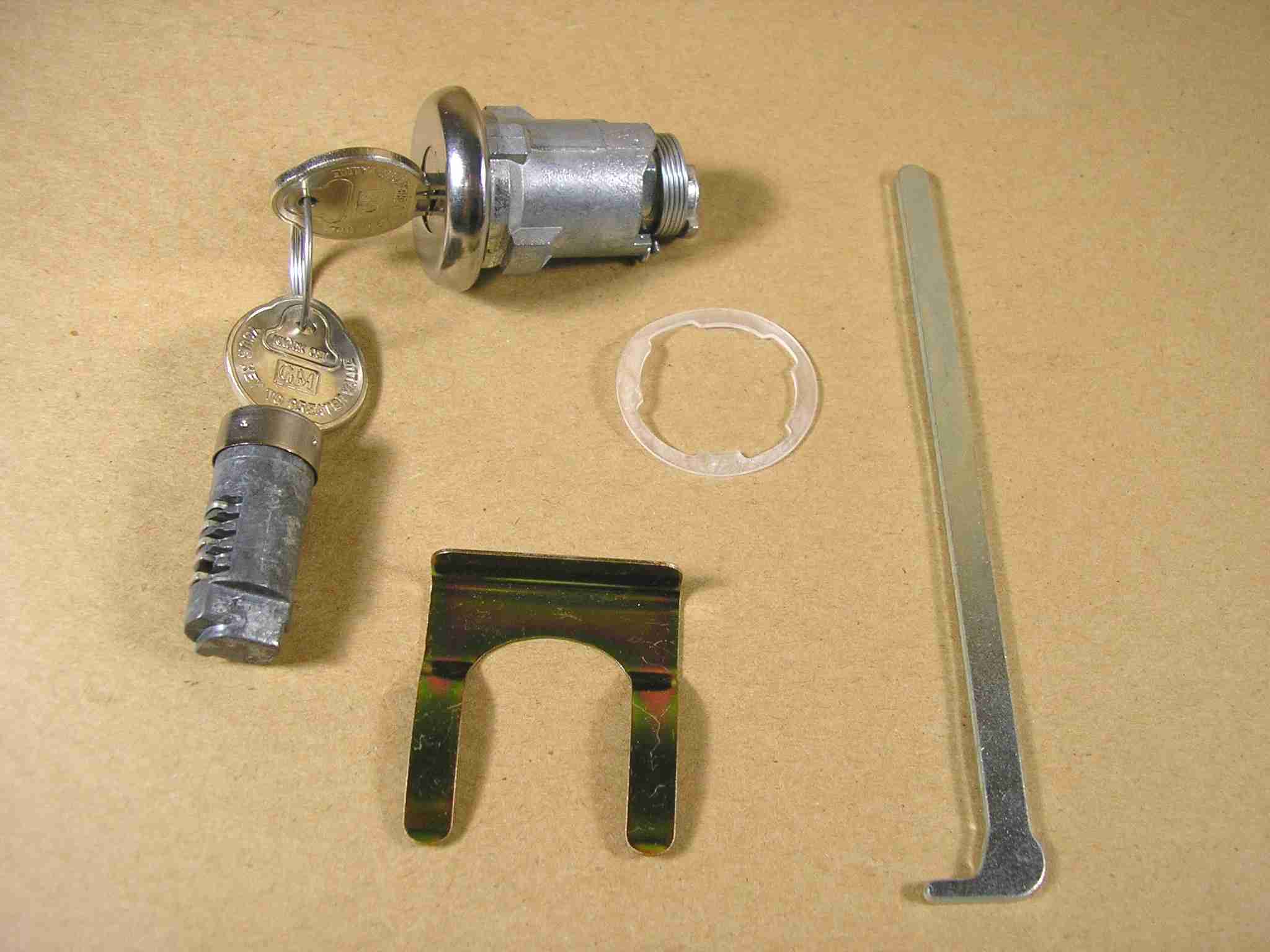 1955-68 Trunk & Glovebox Lock Kit, w/ original style pearhead keys, 1955-58 All, 1968 A body
